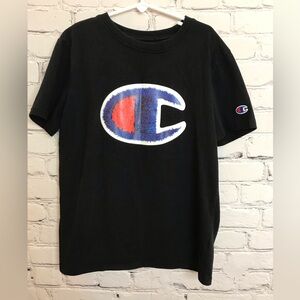 Boys Champion Black T shirt size Large